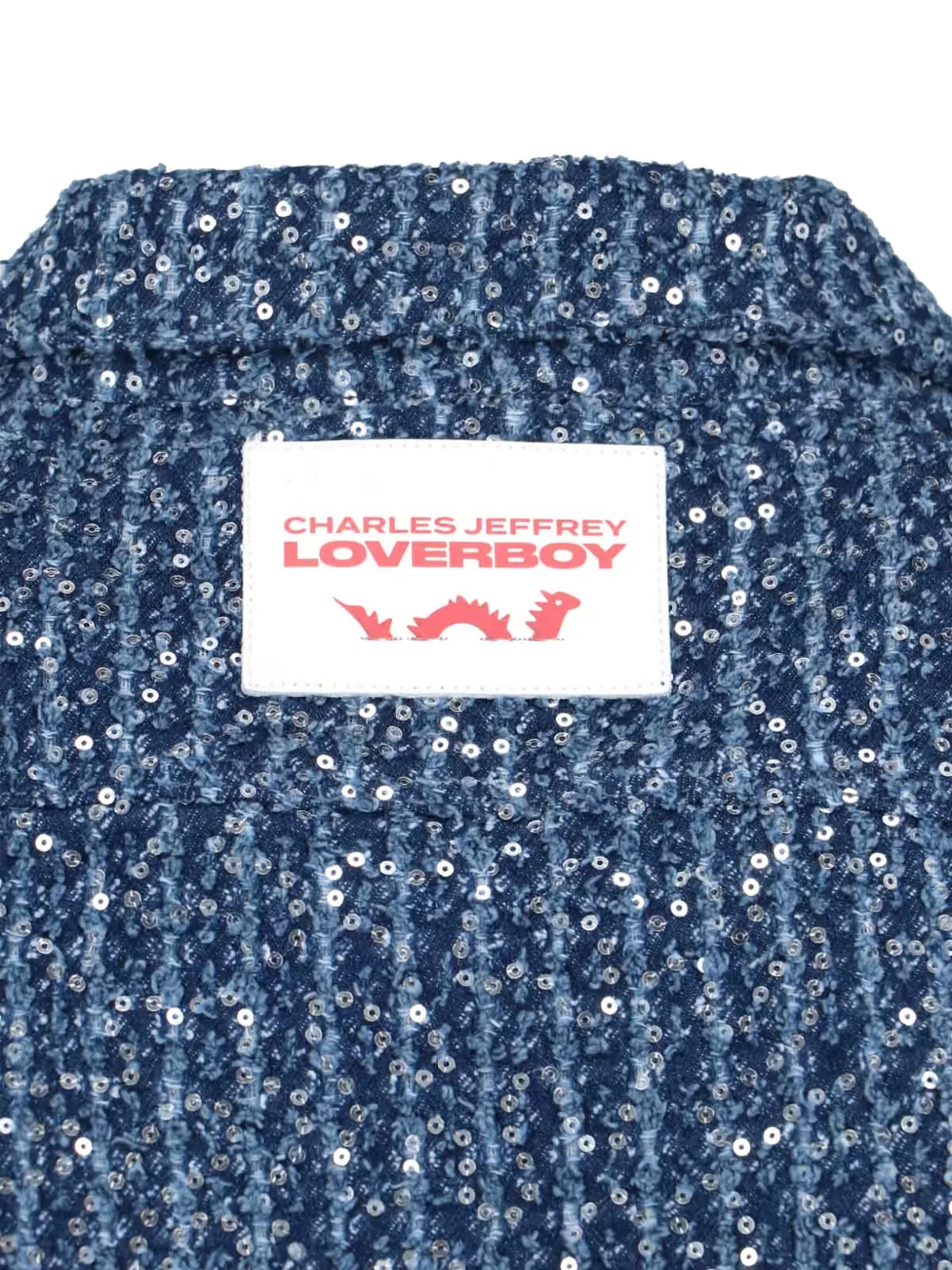 Charles Jeffrey Loverboy Sequin-embellished Denim Jacket In Blue