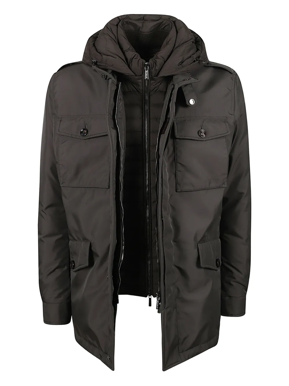 Moorer Isac hooded jacket | Grey | Image 1