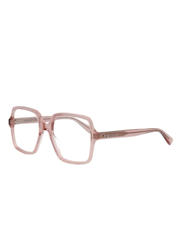 Alexander McQueen Eyewear square-frame Glasses | Pink  display picture 3