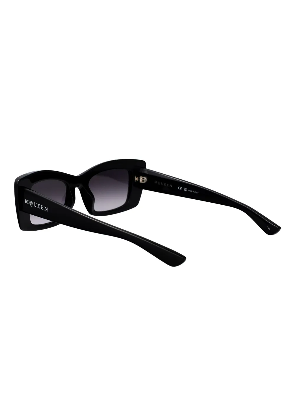 Alexander McQueen Eyewear Zonnebril met rechthoekig montuur Zwart