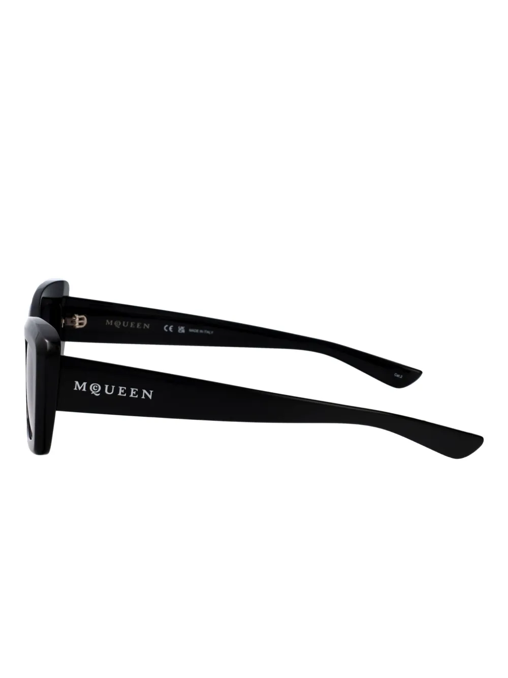 Alexander McQueen Eyewear Zonnebril met rechthoekig montuur Zwart