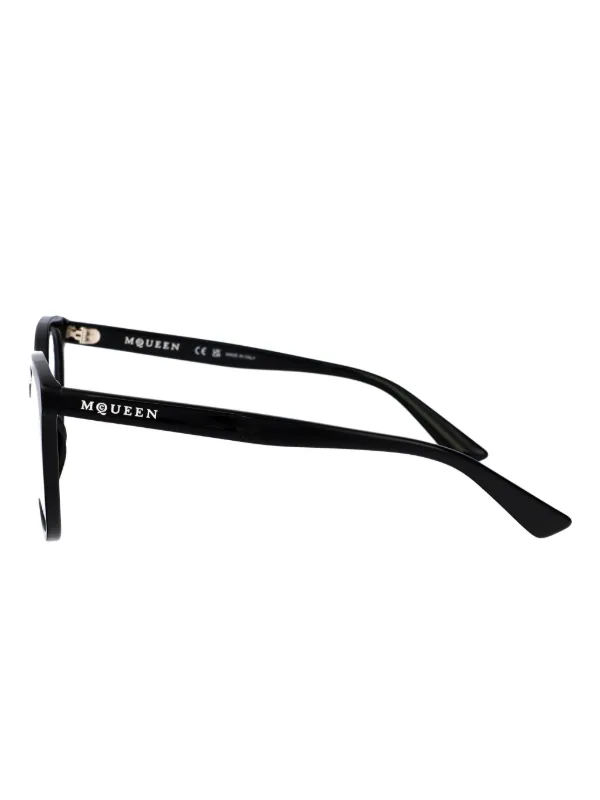 Alexander McQueen Eyewear ラウンドメガネフレーム | ブラック 