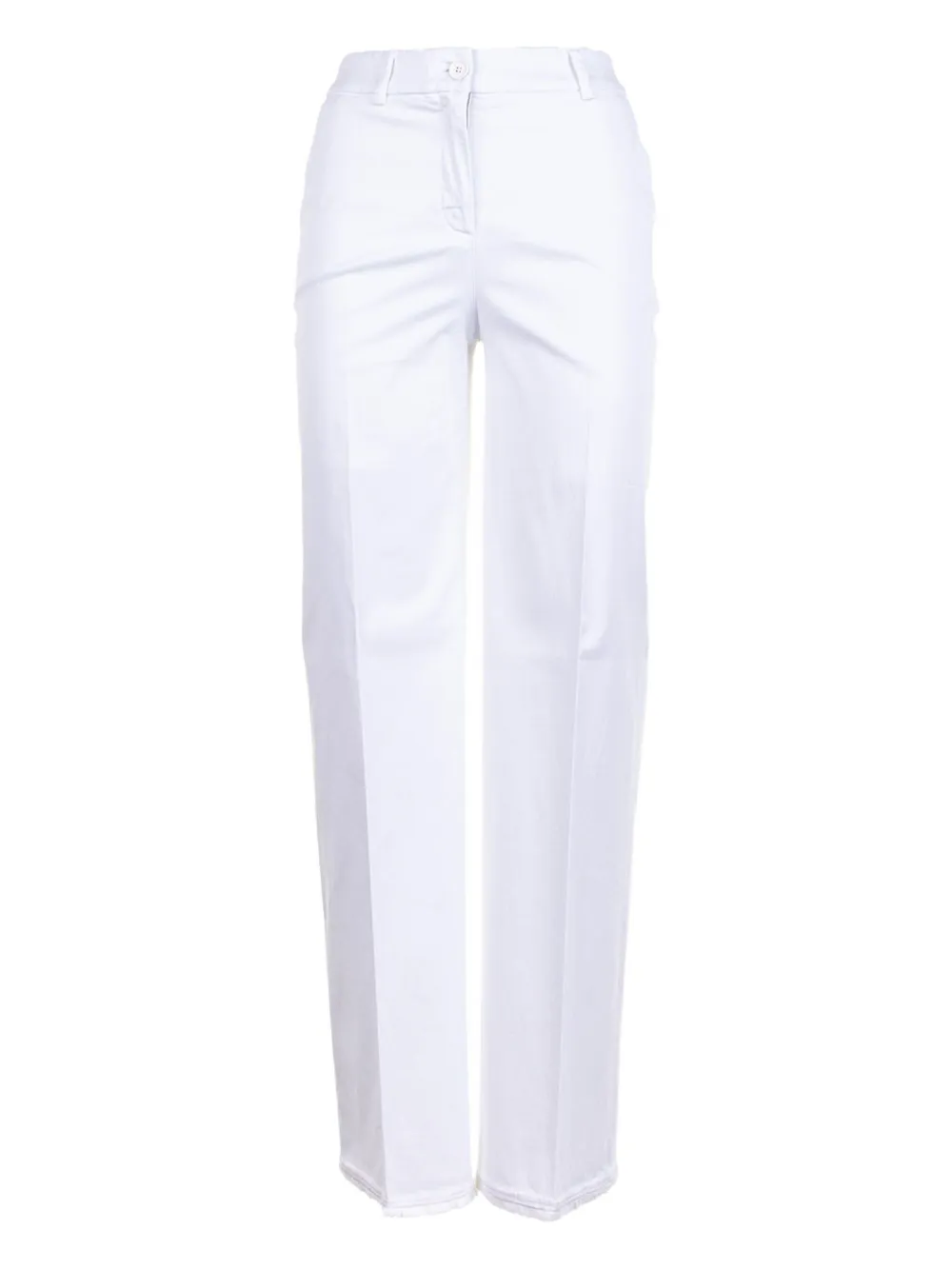 Via Masini 80 Frayed-hem Trousers In White