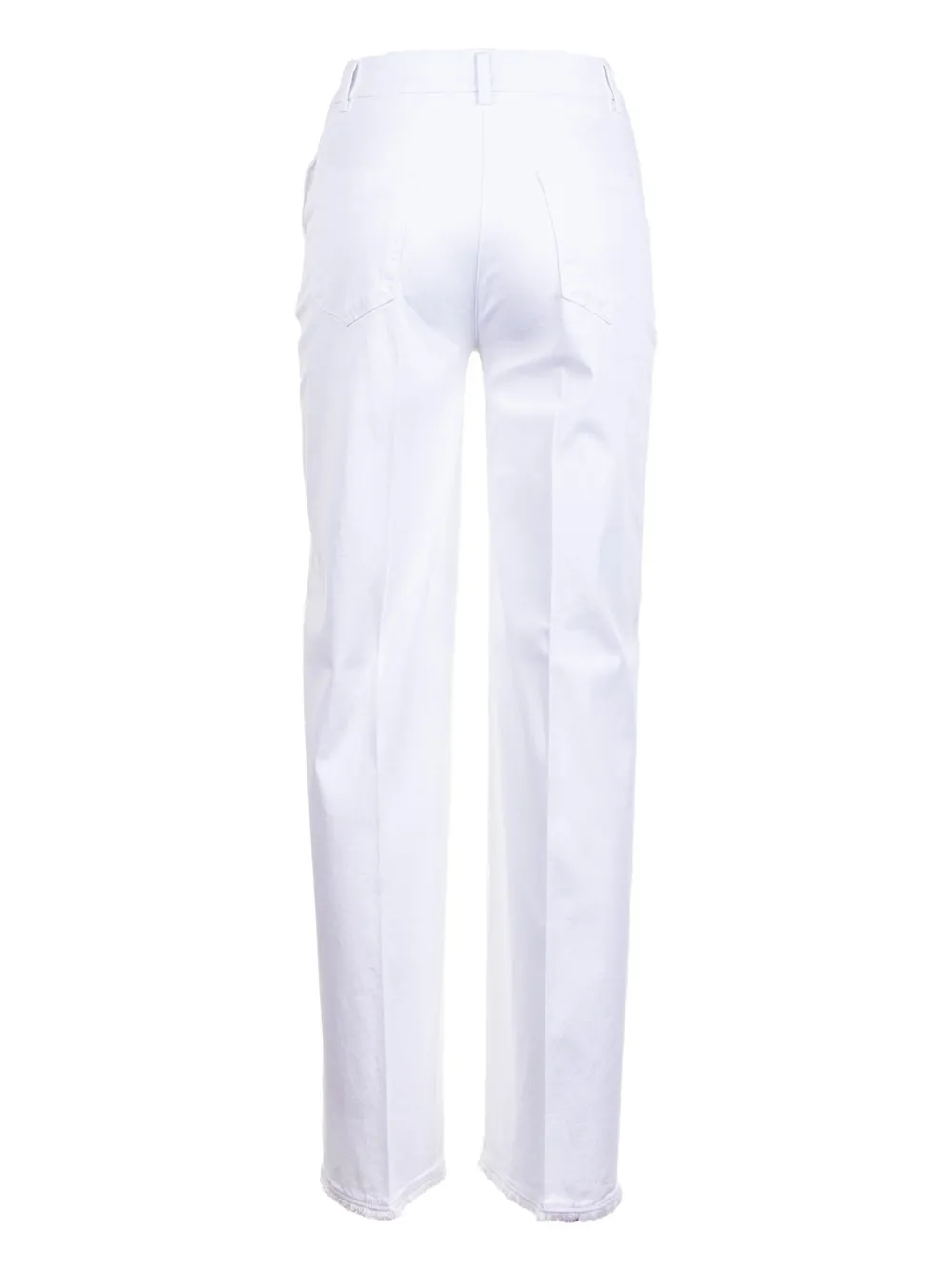 Via Masini 80 Frayed-hem Trousers In White