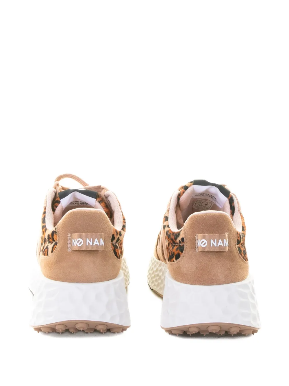 No Name Leopard-print Lace-up Sneakers In Brown