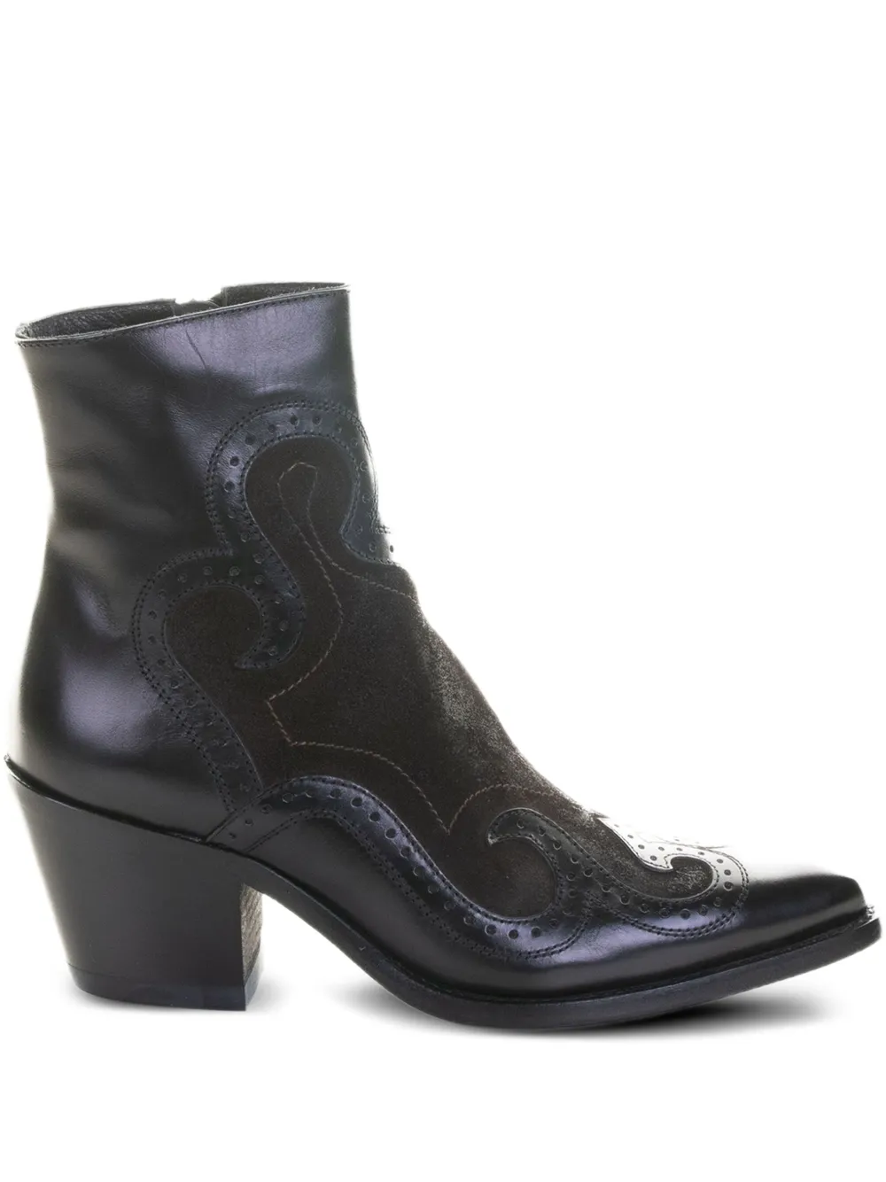 Ducanero Enkellaarzen met puntige neus Zwart