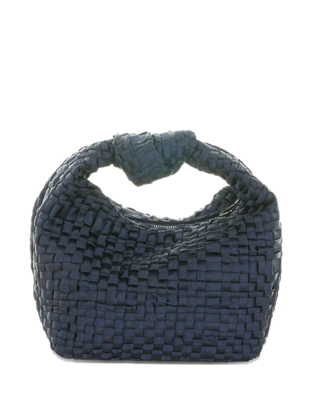 Maria La Rosa Mini Datolite Woven-texture Shoulder Bag In Blue