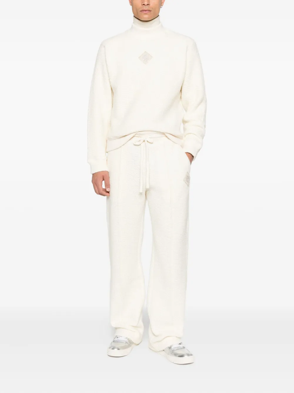 Casablanca textured logo-patch track pants - Beige