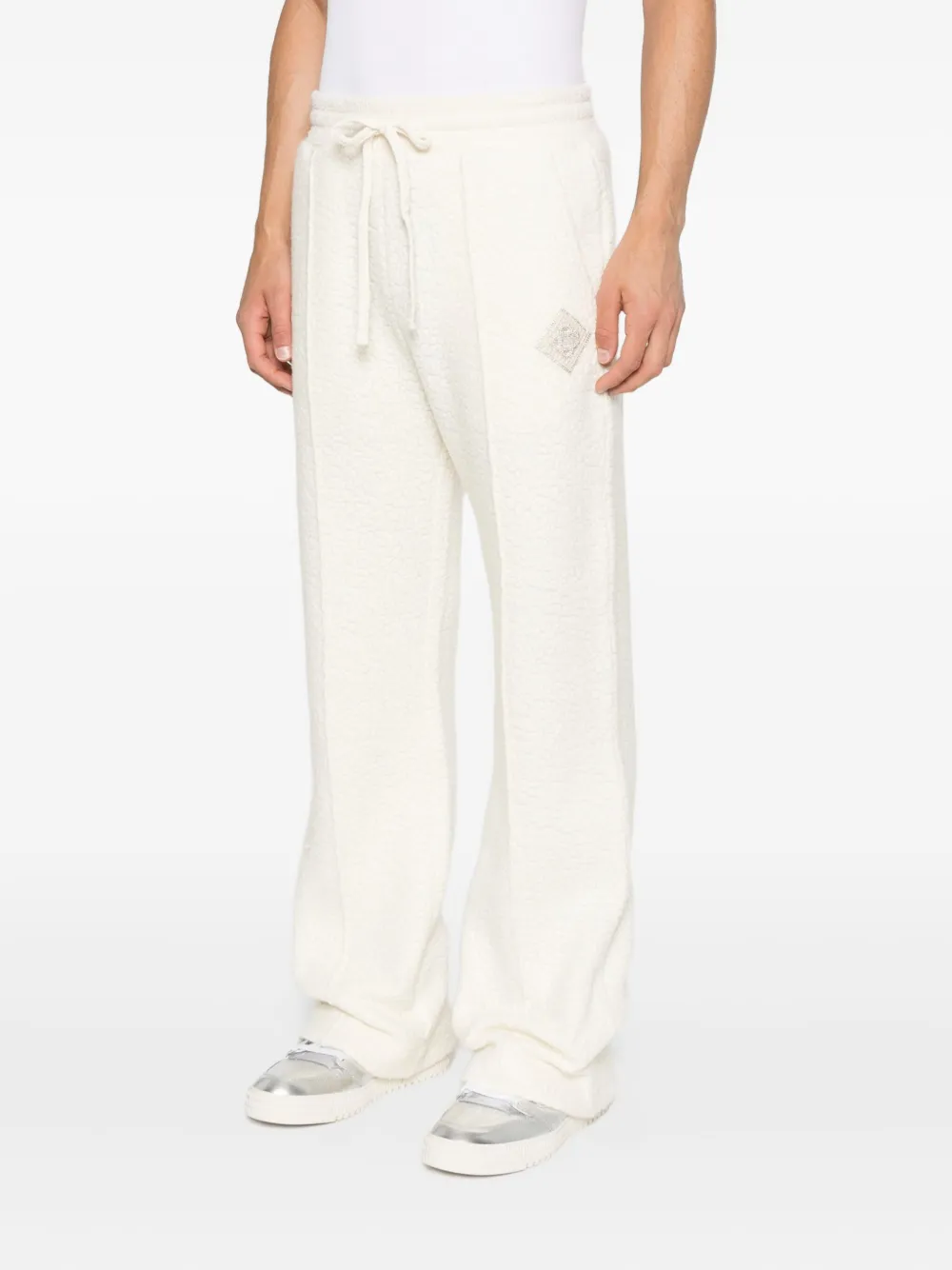 Casablanca Trainingsbroek met logopatch en textuur Beige