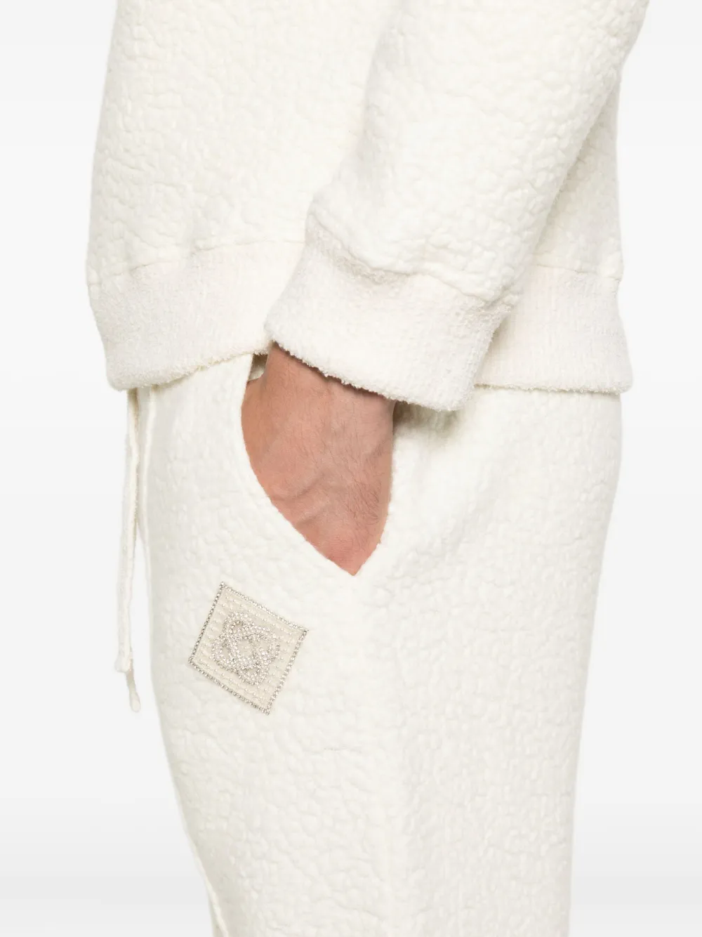 Casablanca Trainingsbroek met logopatch en textuur Beige