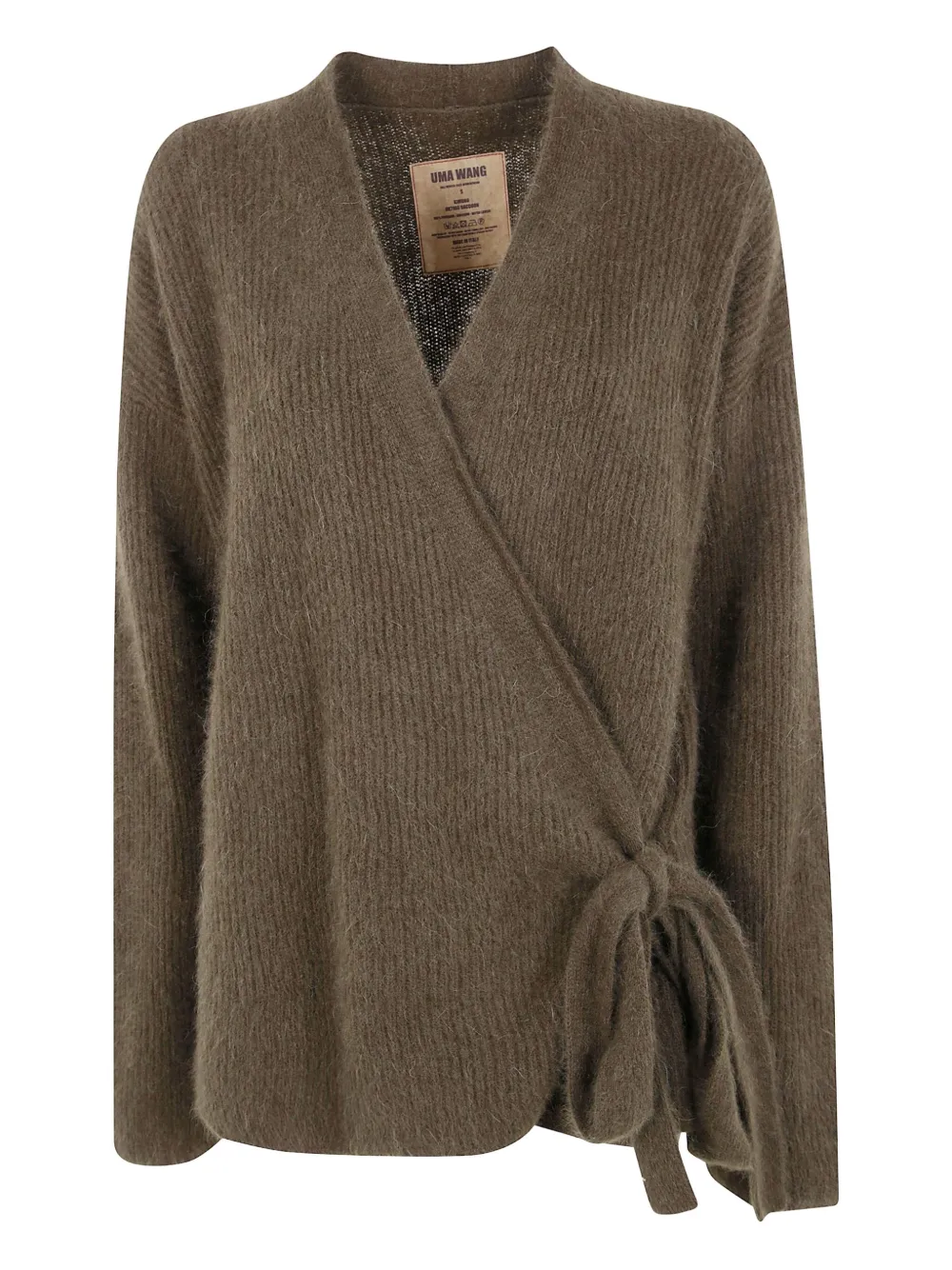 Uma Wang Tie-detail Cardigan In Green