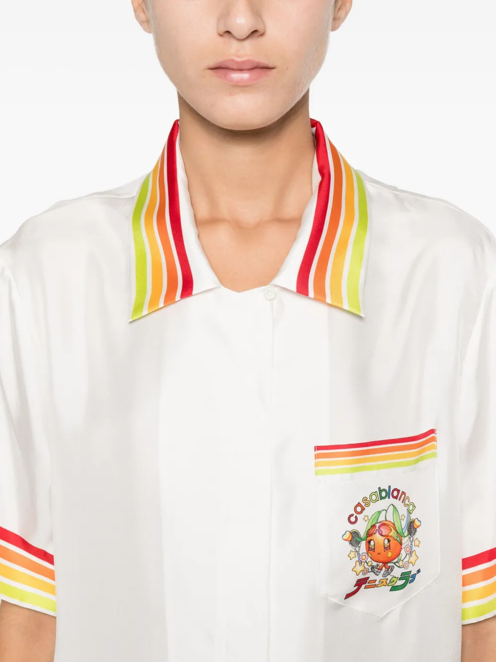 Casablanca Blouse met gestreept detail Wit