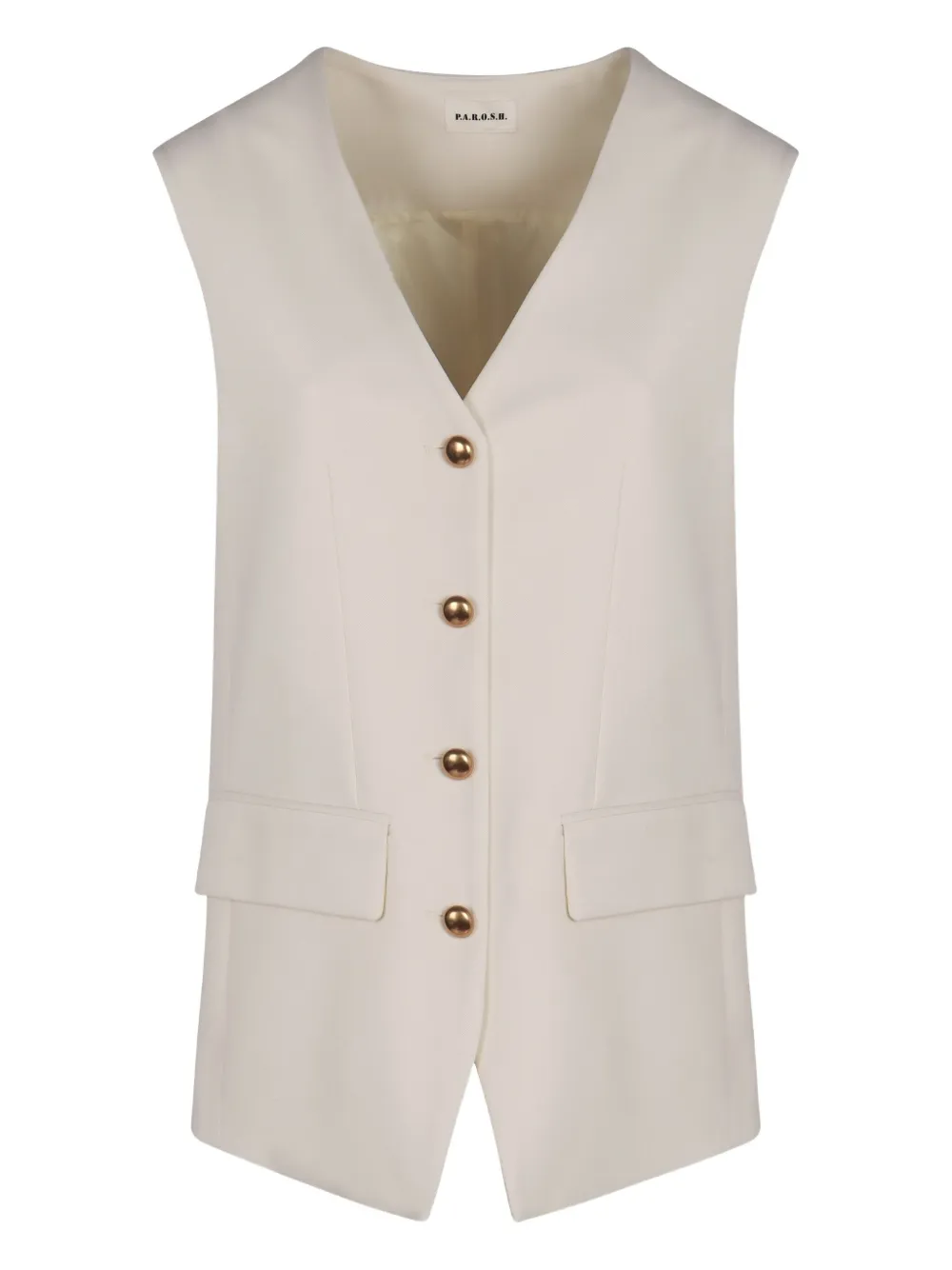 P.A.R.O.S.H. button wool gilet | White | Image 1