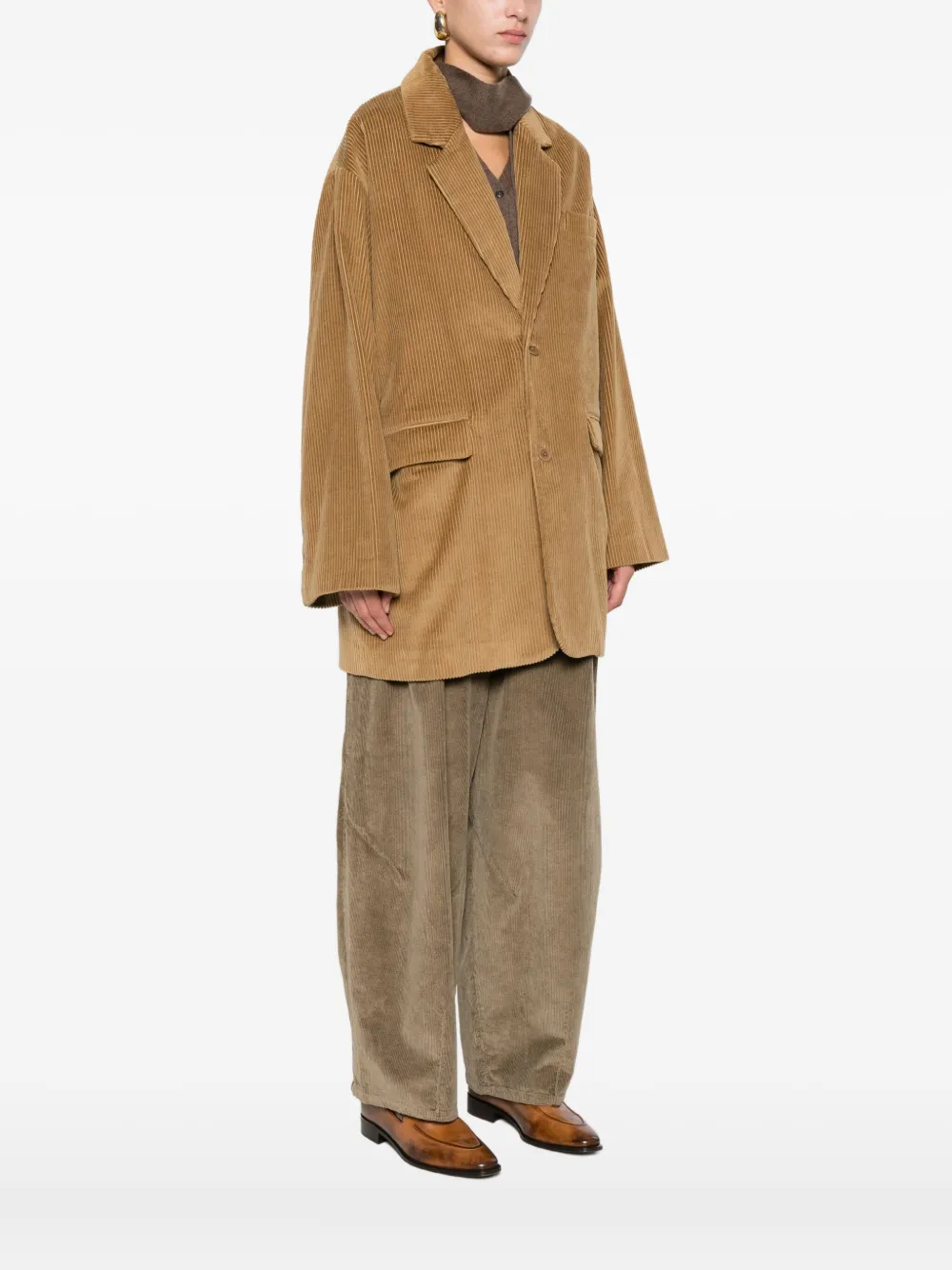 Cordera Corduroy Single-breasted Blazer In Brown