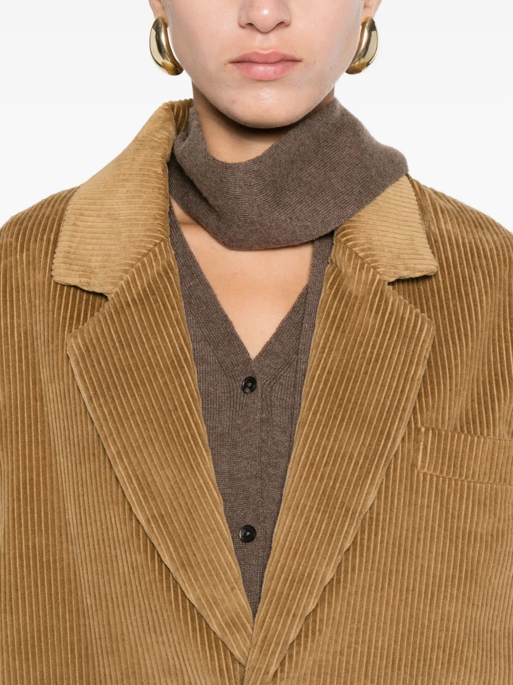 Cordera Corduroy Single-breasted Blazer In Brown