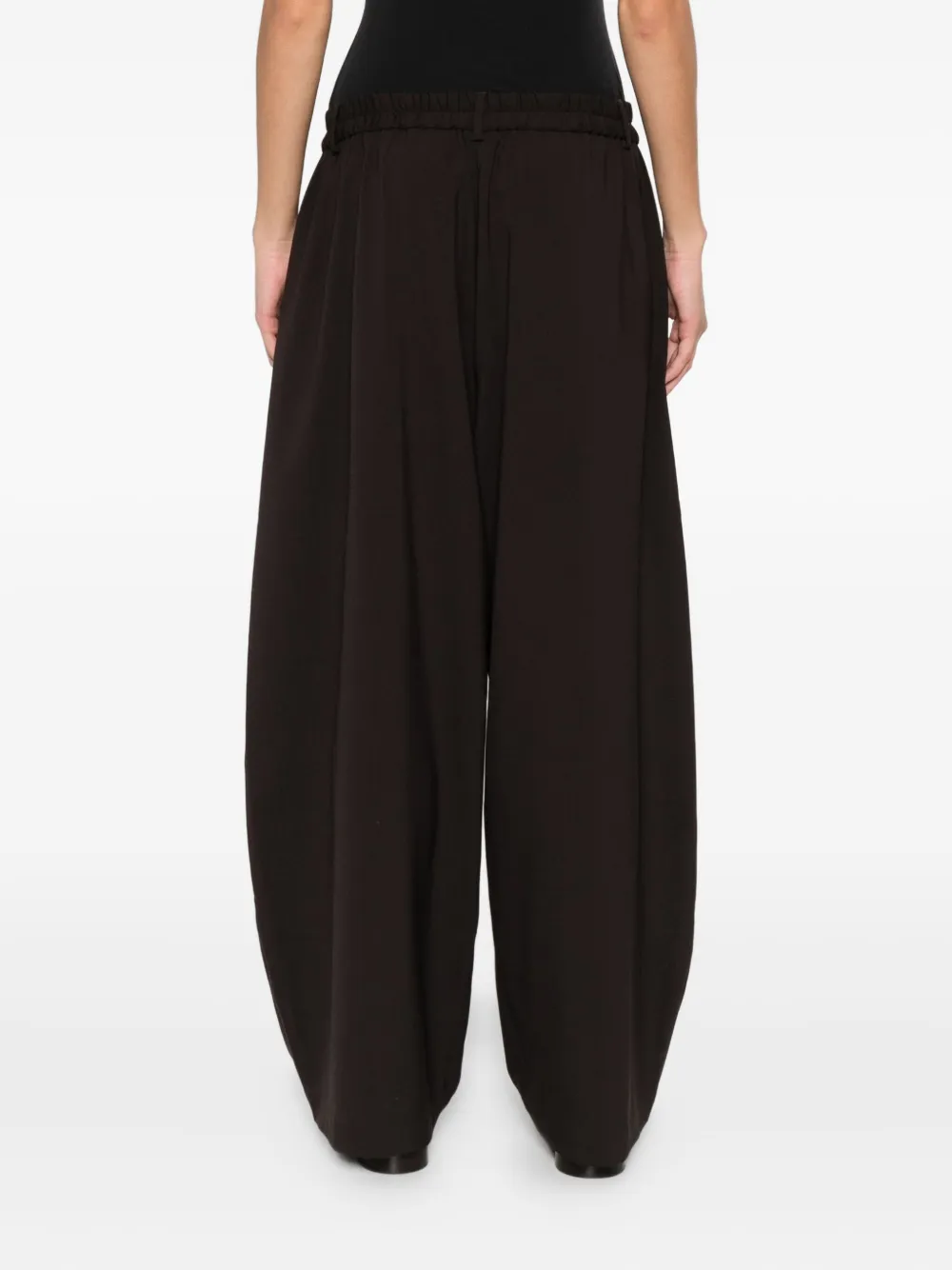 Cordera Crossover-waist Trousers In Brown