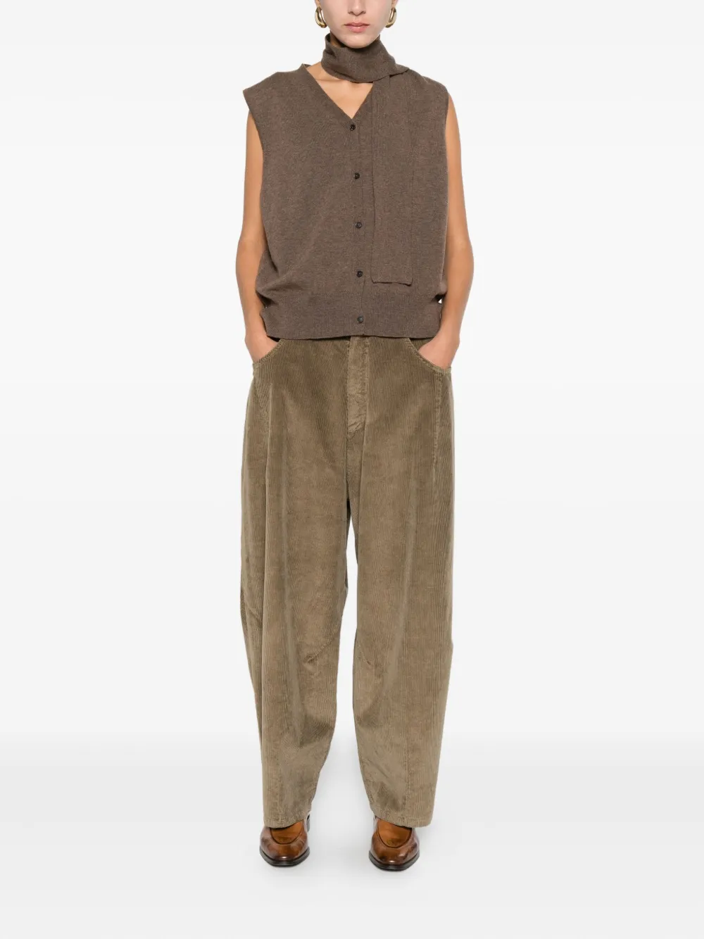 Cordera Merino Wool Waistcoat In Brown