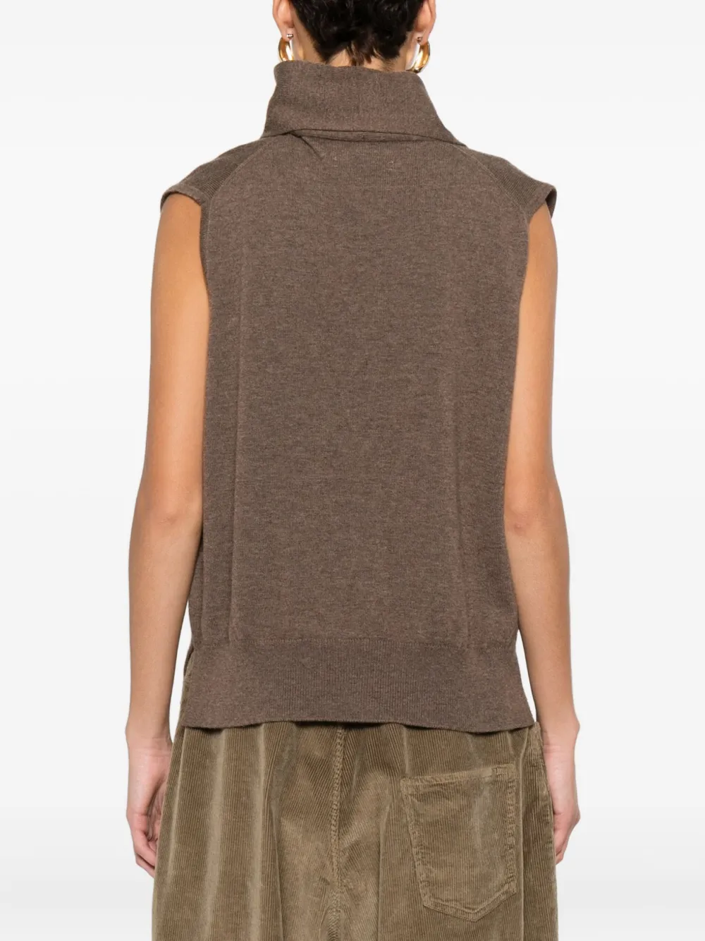 Cordera Merino Wool Waistcoat In Brown