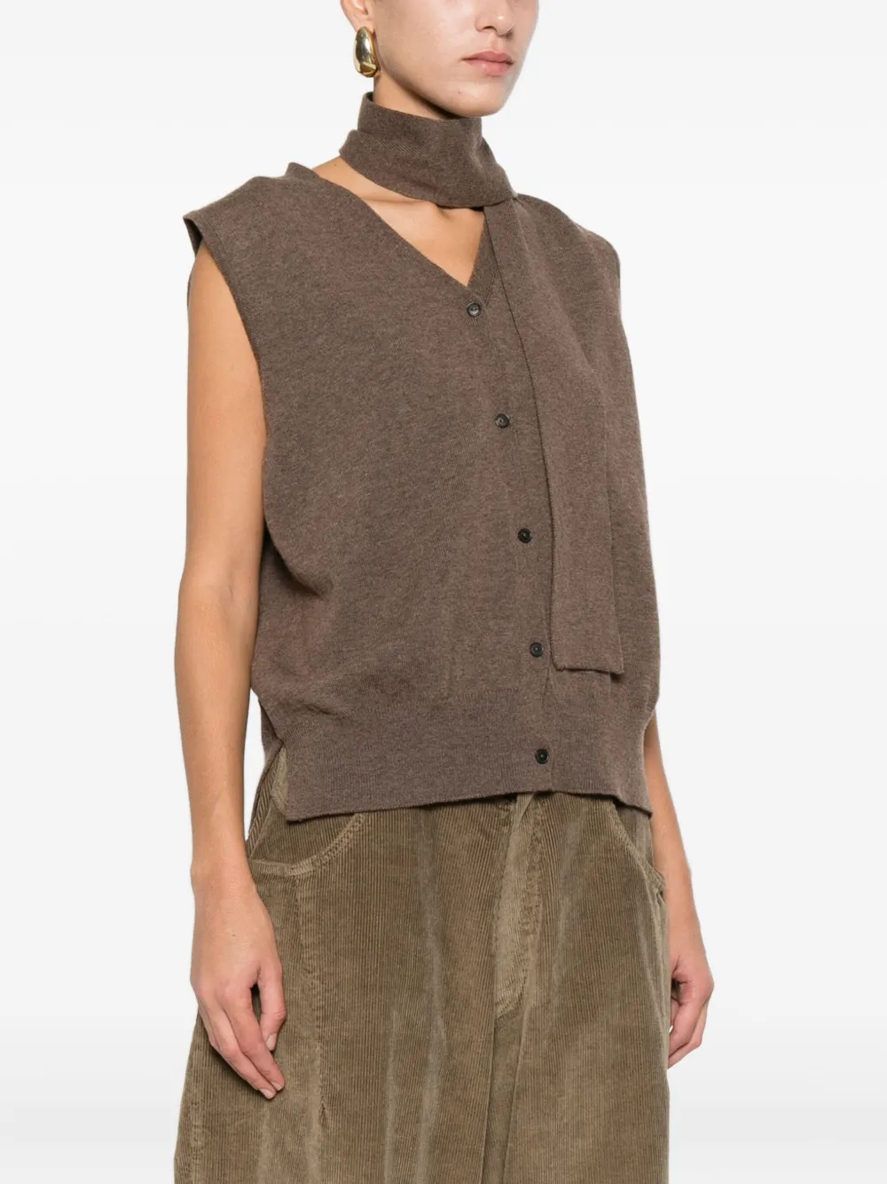 Cordera Merino Wool Waistcoat In Brown