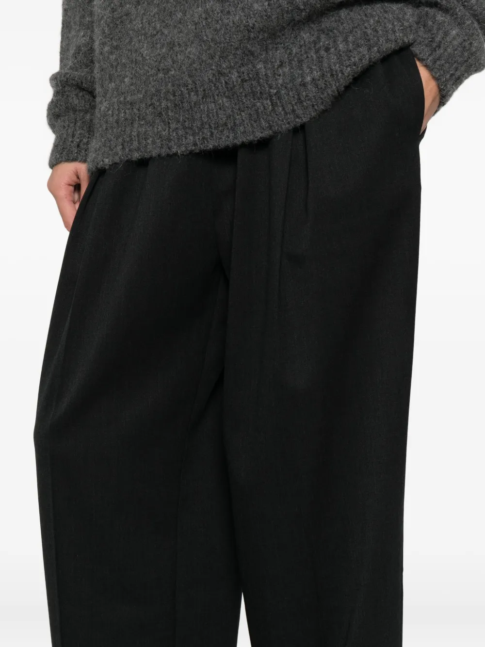 Cordera Drawstring-fastening Pleated Trousers In Black