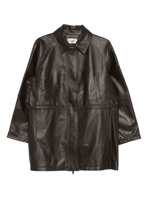 Cordera collared leather coat