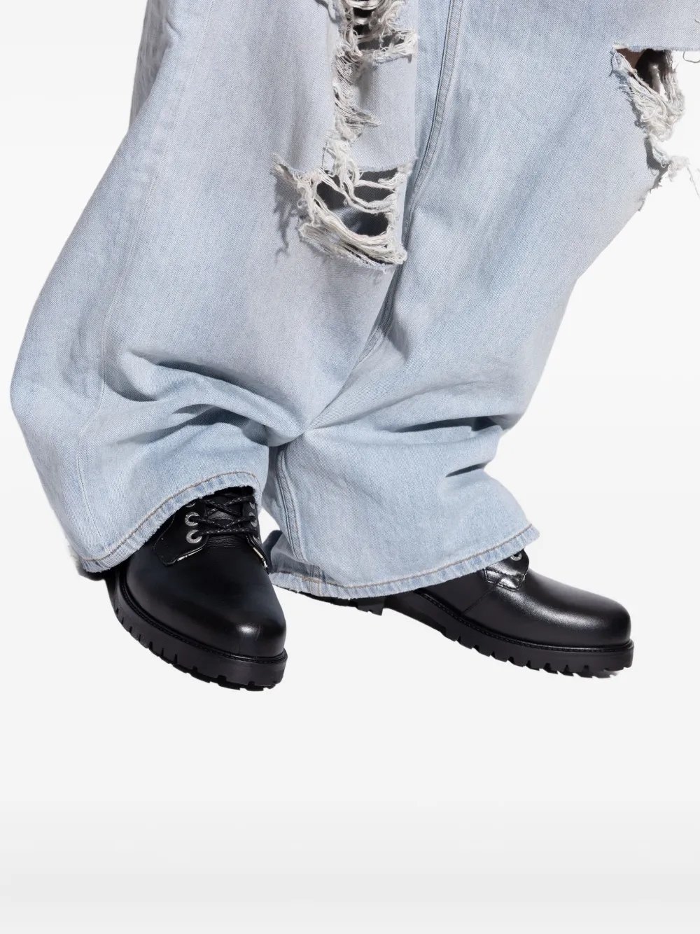 Duke & Dexter Lennon Leather Derby Shoes In Black