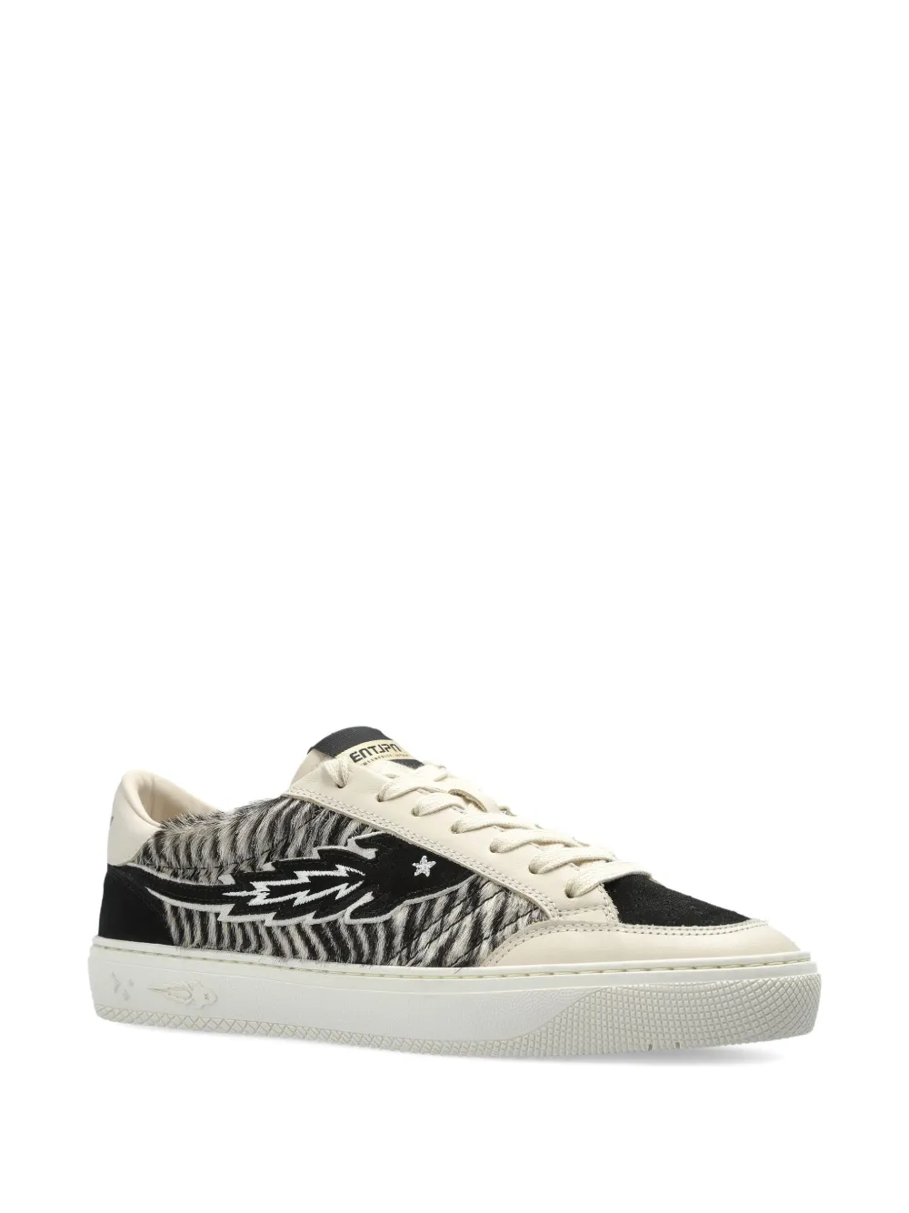 Enterprise Japan zebra-print panelled sneakers Wit