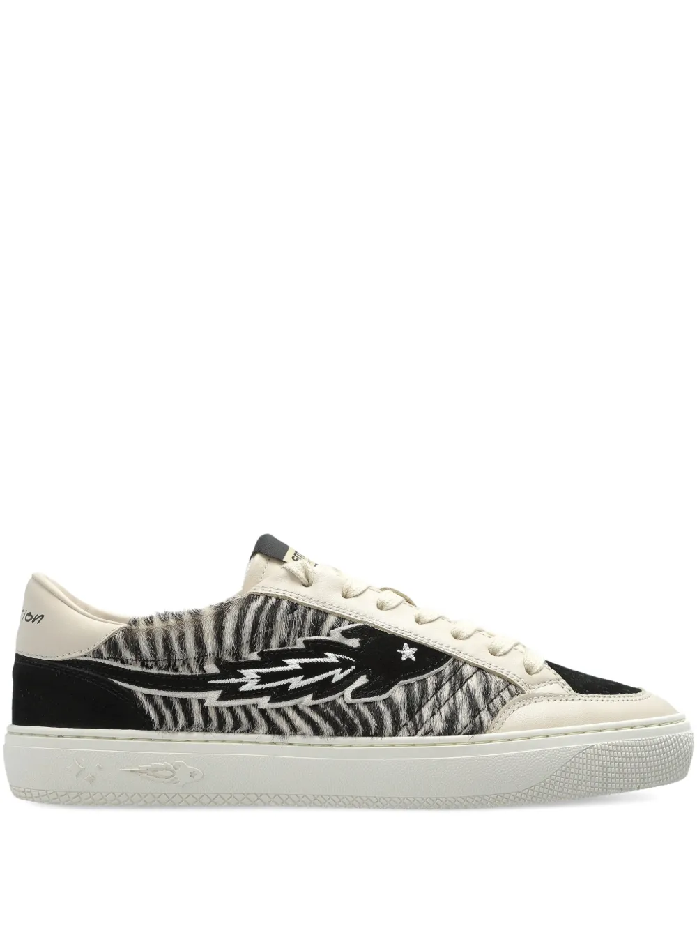 Enterprise Japan zebra-print panelled sneakers Wit