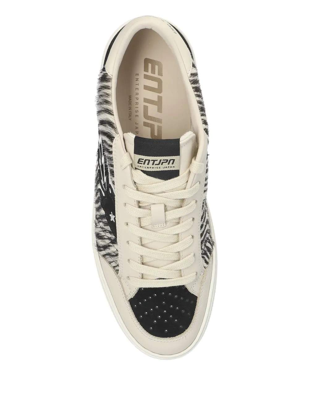 Enterprise Japan zebra-print panelled sneakers Wit