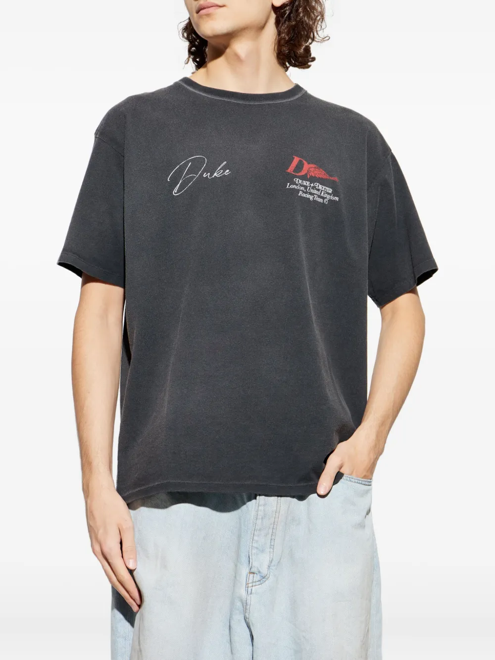 DUKE & DEXTER T-shirt met grafische print Grijs