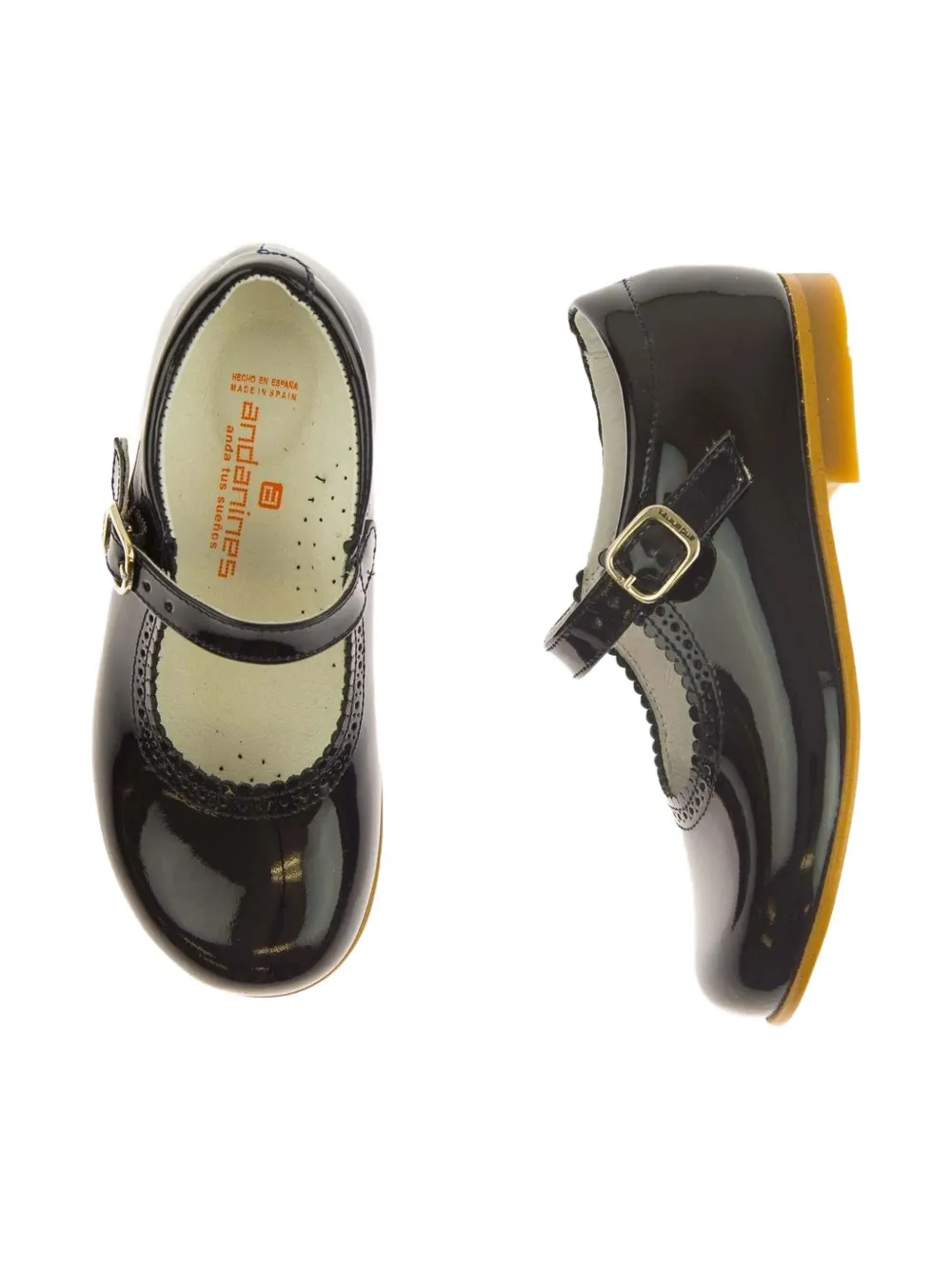 ANDANINES Leren ballerina's Blauw