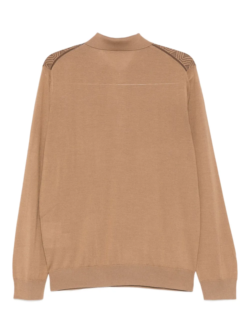 Stefano Ricci Geometric-pattern Polo Shirt In Brown