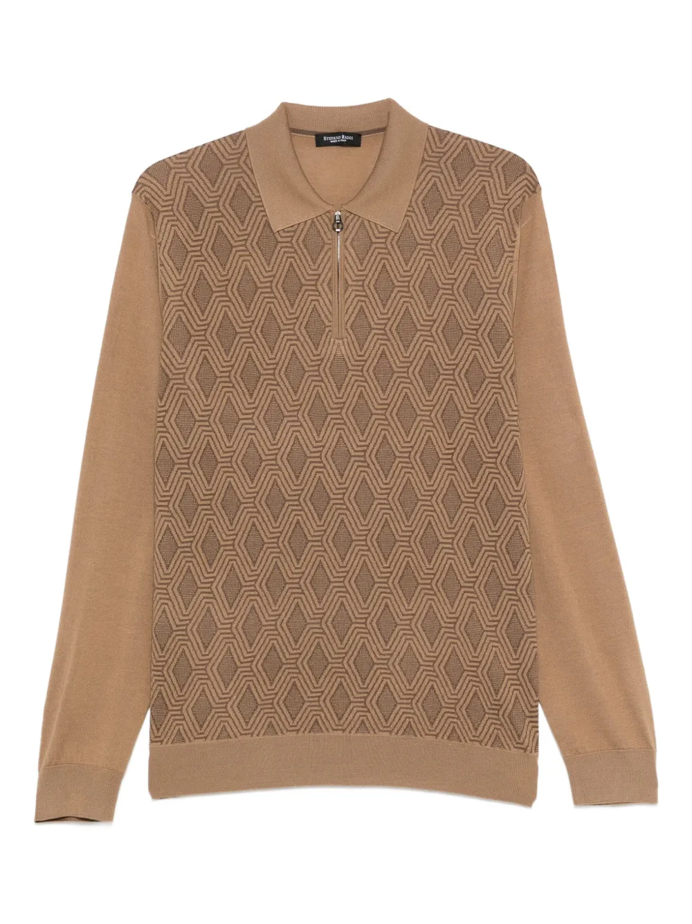Stefano Ricci polo à motif géométrique | marron | Image 1