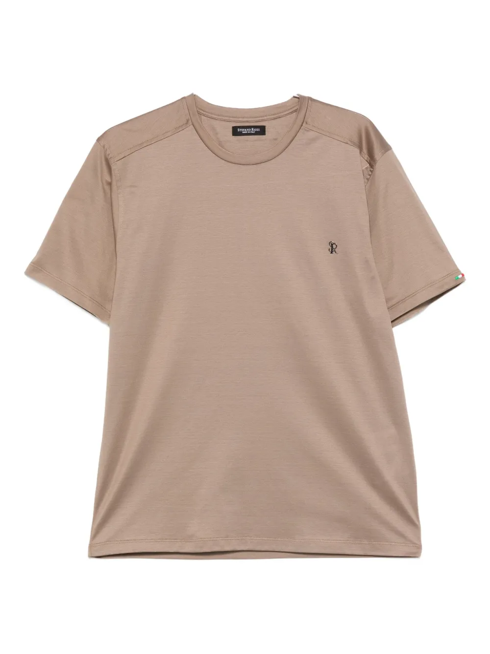 Stefano Ricci Crew-neck Cotton T-shirt In Brown