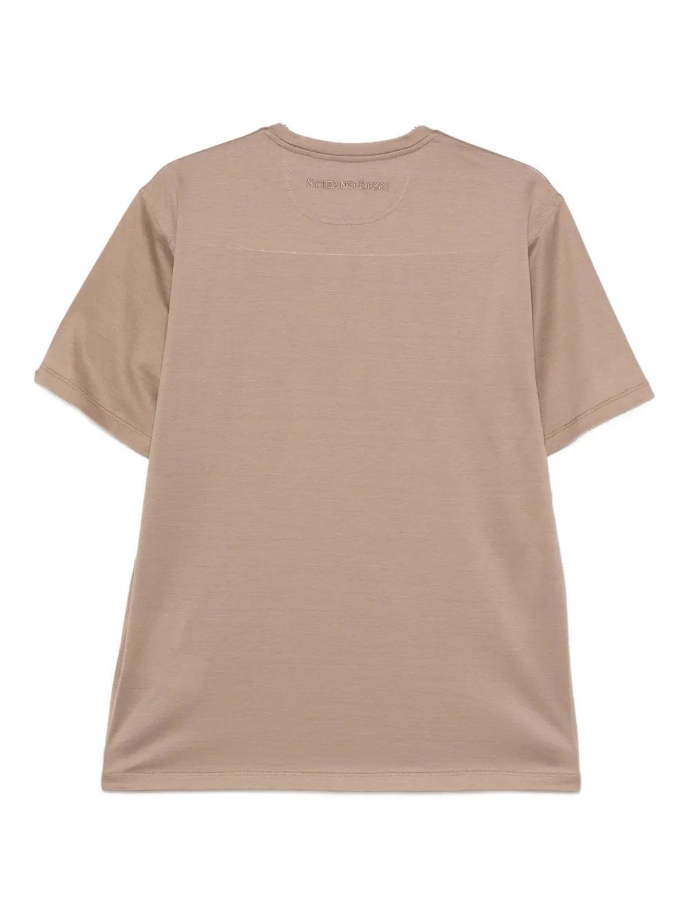 Stefano Ricci Crew-neck Cotton T-shirt In Brown