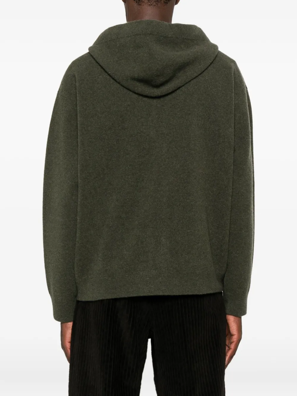 Roberto Collina Hoodie met rits Groen