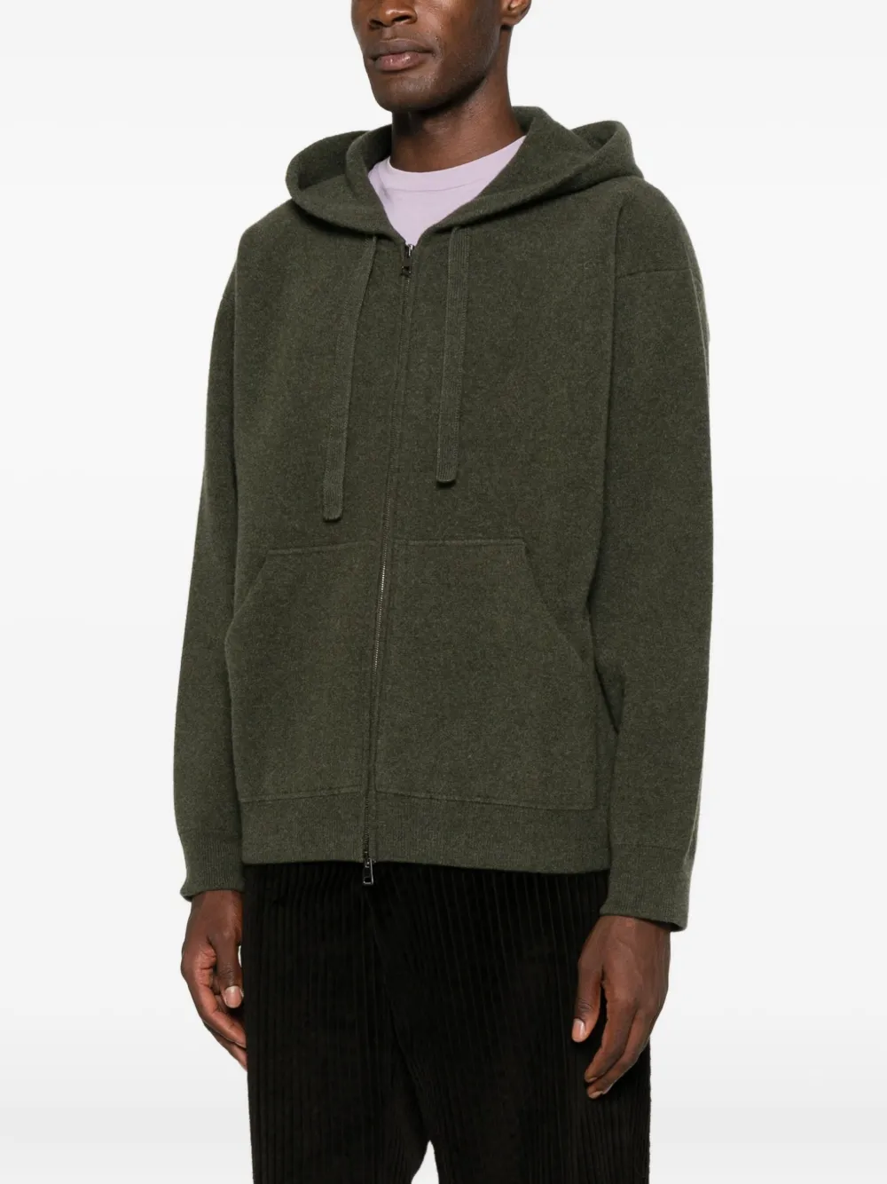 Roberto Collina Hoodie met rits Groen
