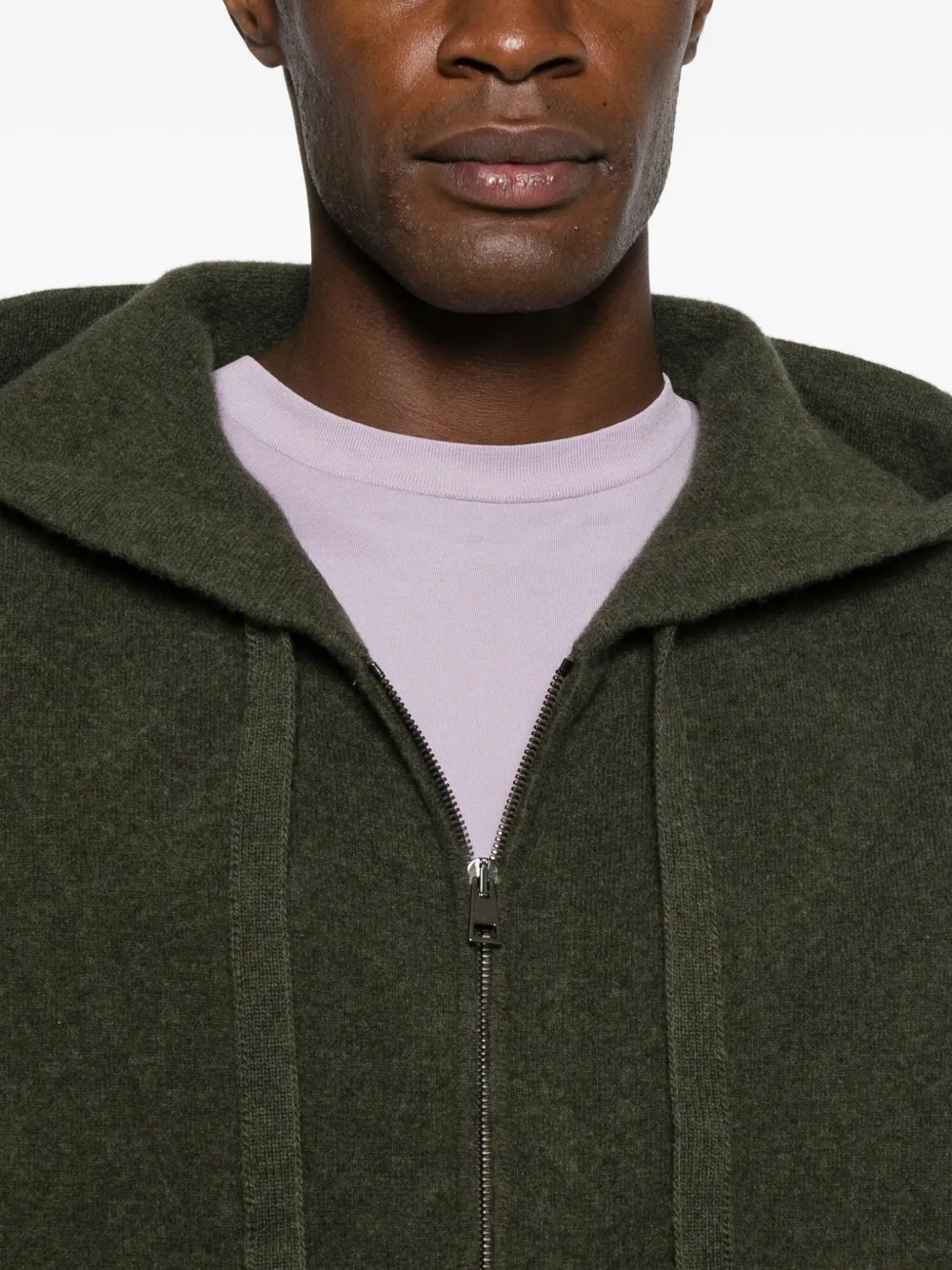 Roberto Collina Hoodie met rits Groen