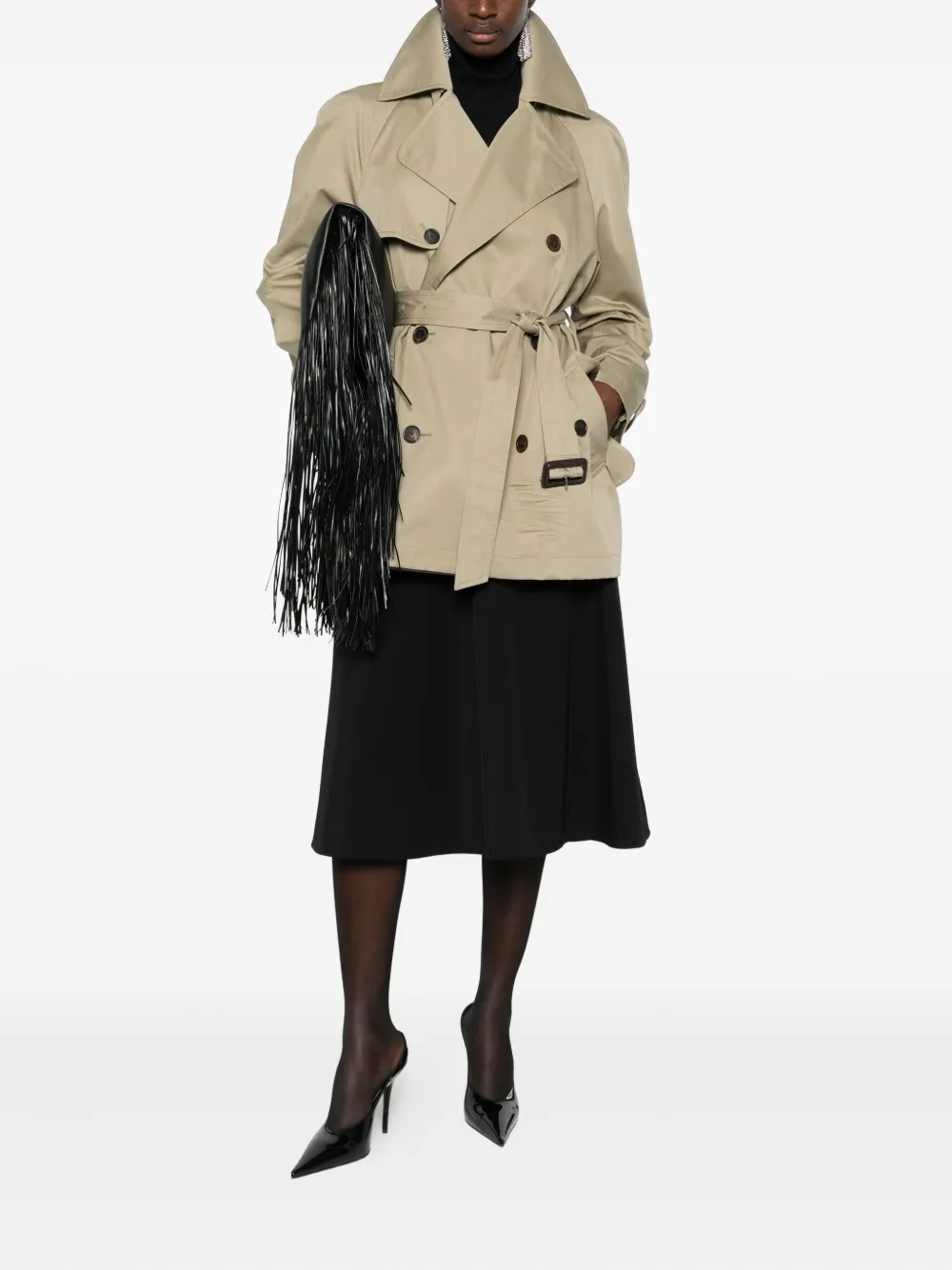 Balenciaga Wollen rok met knopen - Zwart