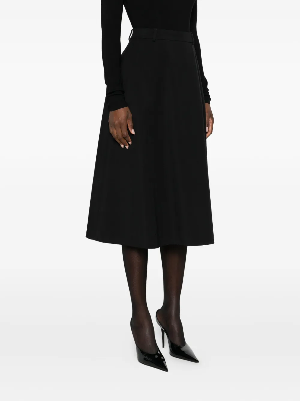 Balenciaga Wollen rok met knopen Zwart