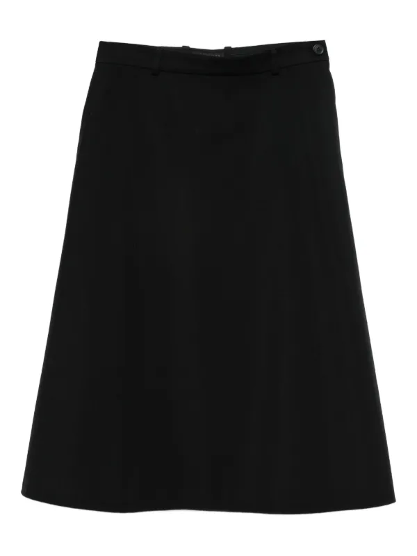 Balenciaga Buttoned Wool Skirt in Black