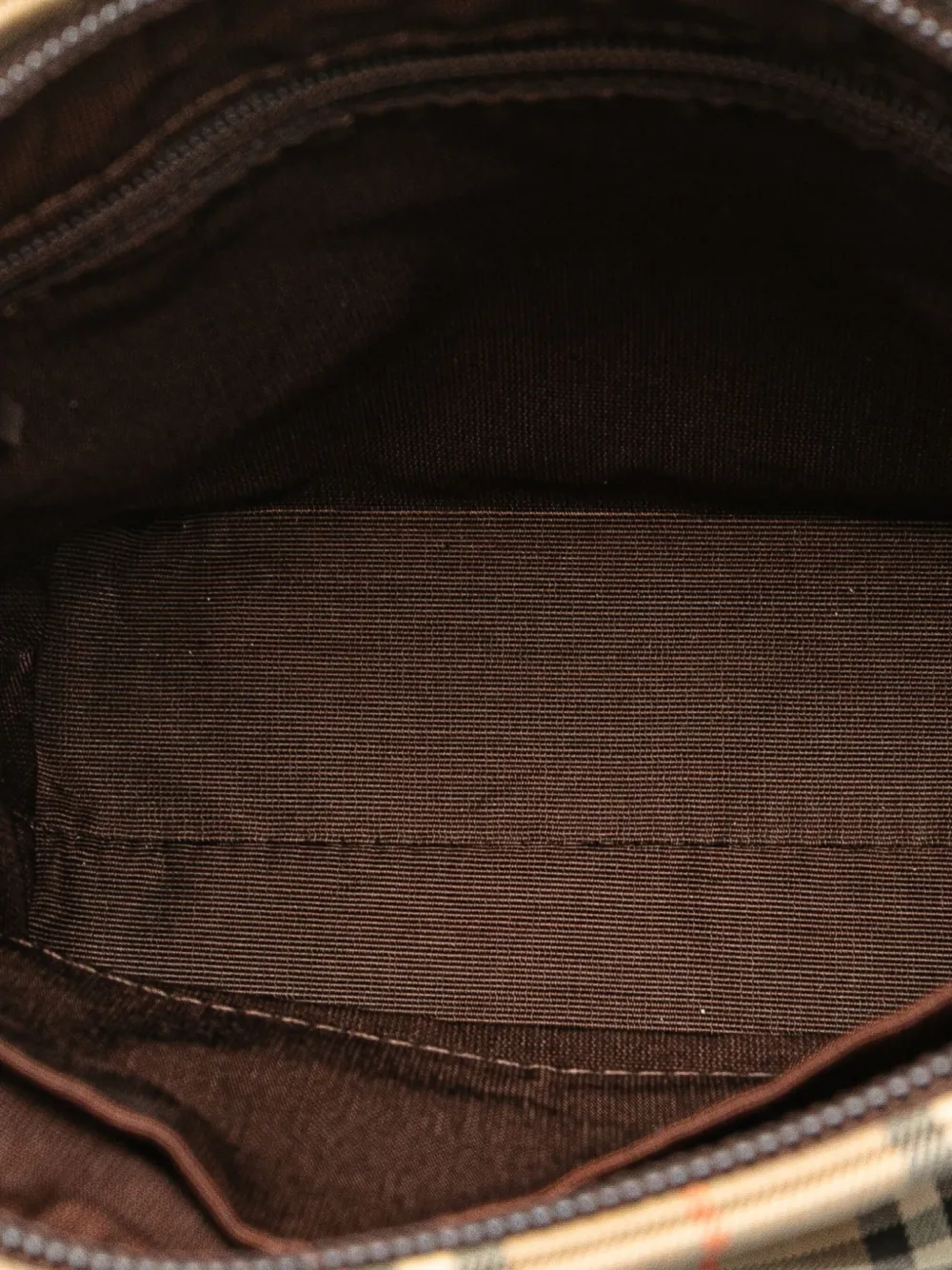 Pre-owned Burberry 2000-2017 Haymarket Check Canvas Handbag In Brown