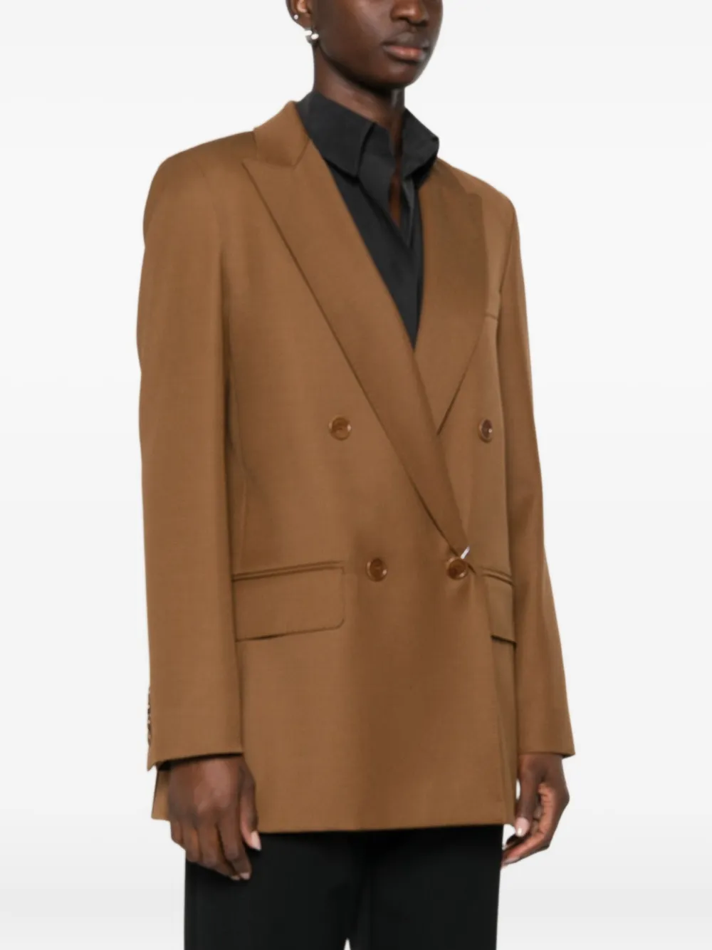 Max Mara Blazer met dubbele rij knopen Bruin