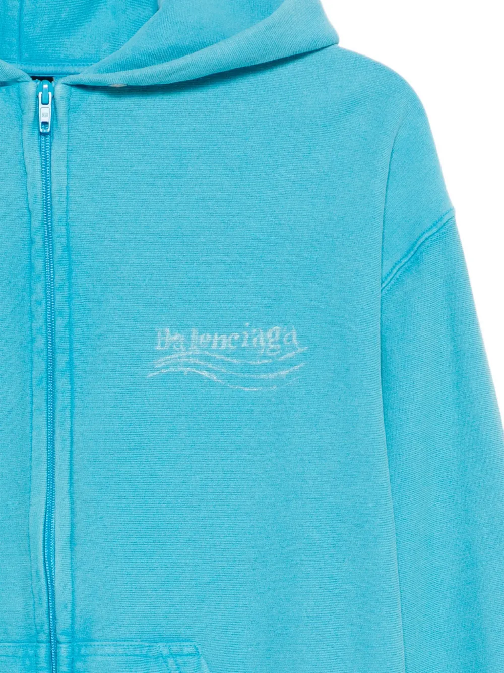 Balenciaga Hoodie met logo Blauw