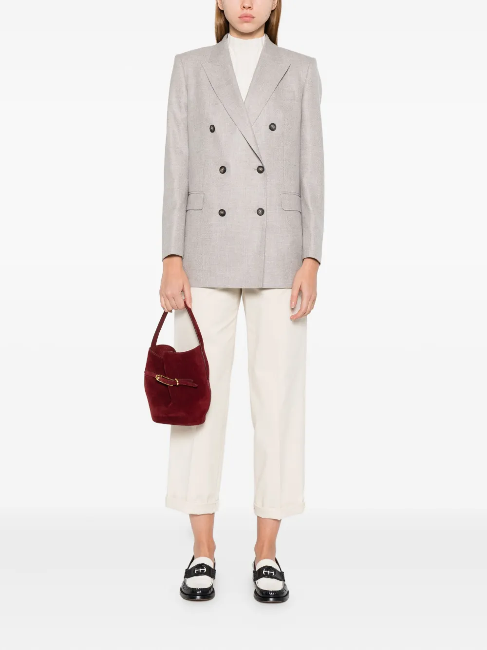 Tagliatore Jasmine Double-breasted Blazer In Gray