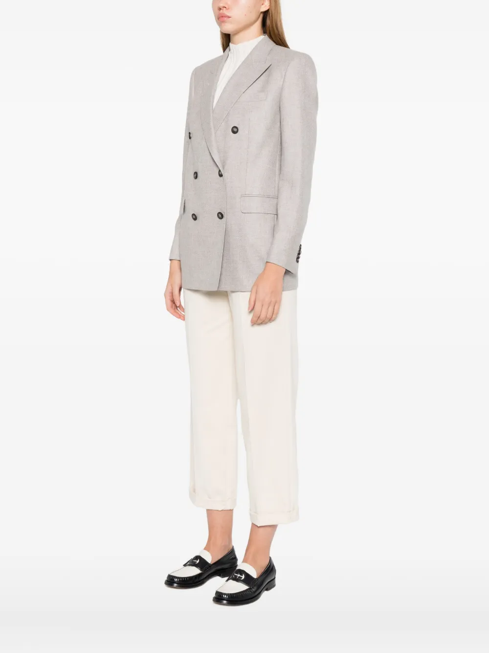 Tagliatore Jasmine Double-breasted Blazer In Gray