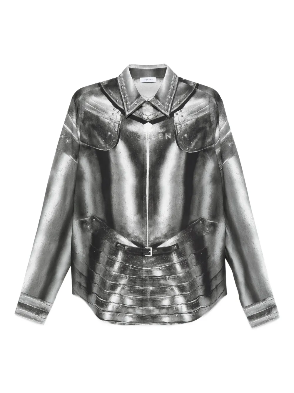 Alexander McQueen armour-print shirt | Grey | Image 1