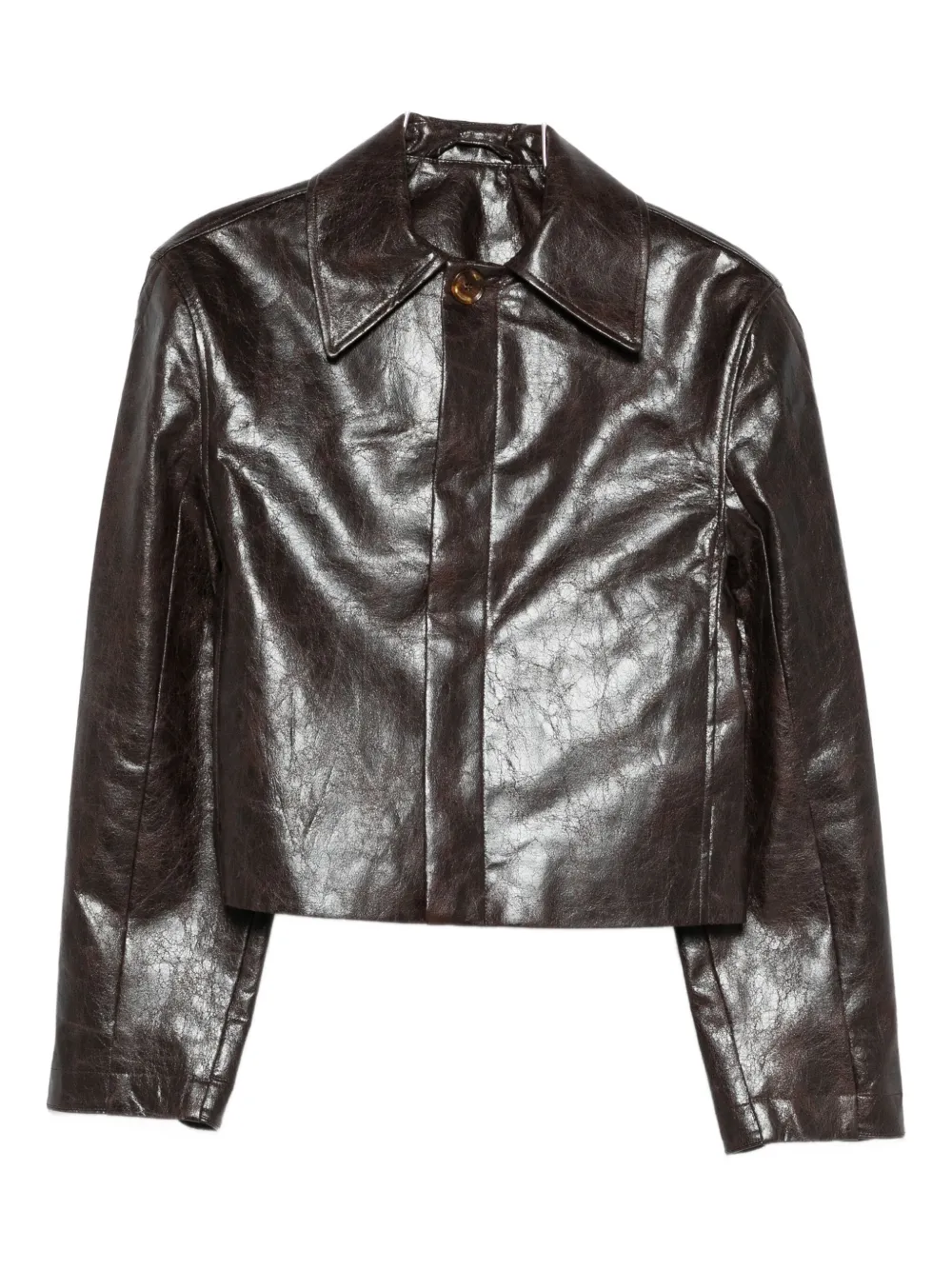 Séfr Lapel Long-sleeved Casual Jacket In Brown