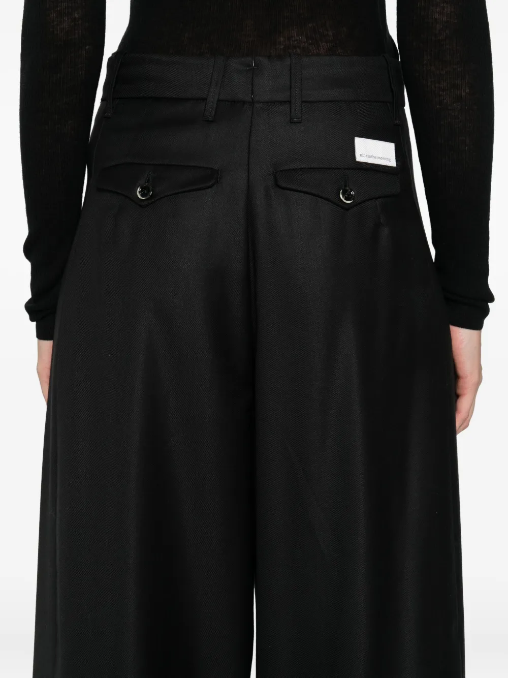 Nine In The Morning Pleated Palazzo Trousers In Black