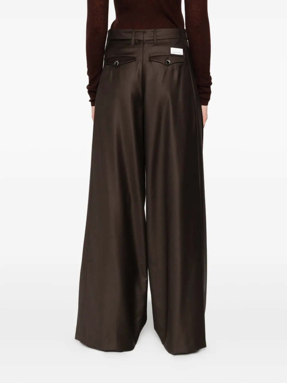 Nine In The Morning Pleated Palazzo Trousers In Gray